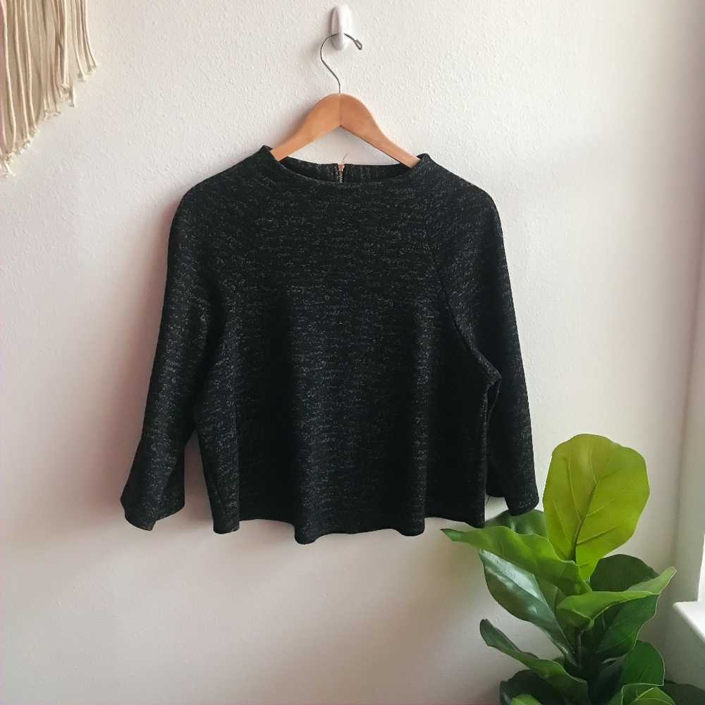 W5 Anthropologie Long Sleeve Blouse Black Size M